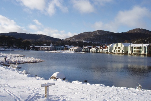 snowy lake